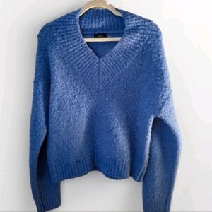 VICI Elegant Blue V-Neck Sweater for Women
